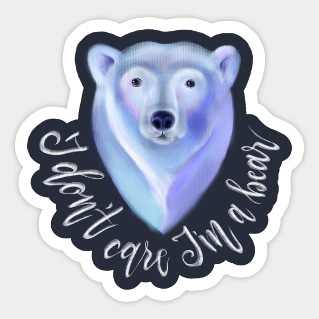 I don't Care I'm a Polar Bear Sticker by meridiem